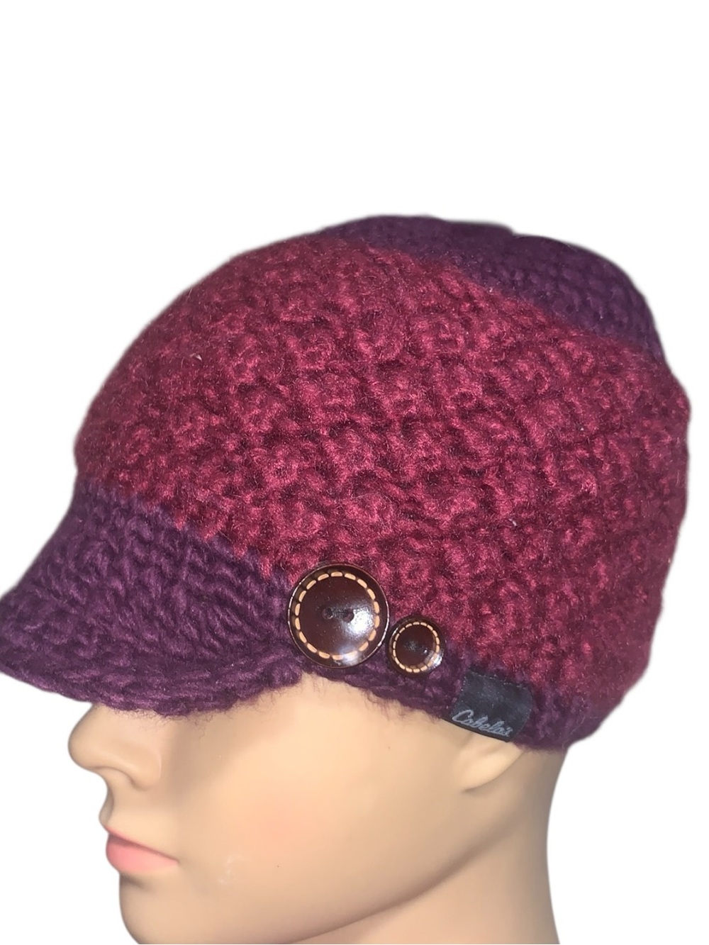 NWT Cabela’s Sugar Plum Deep Magenta Knitted Beanie With Visor